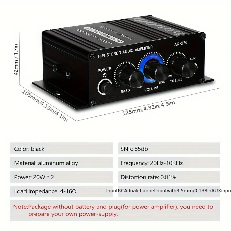AK-270 400W Mini Power Amplifi - đánh giá và giá Audio Home Cinema